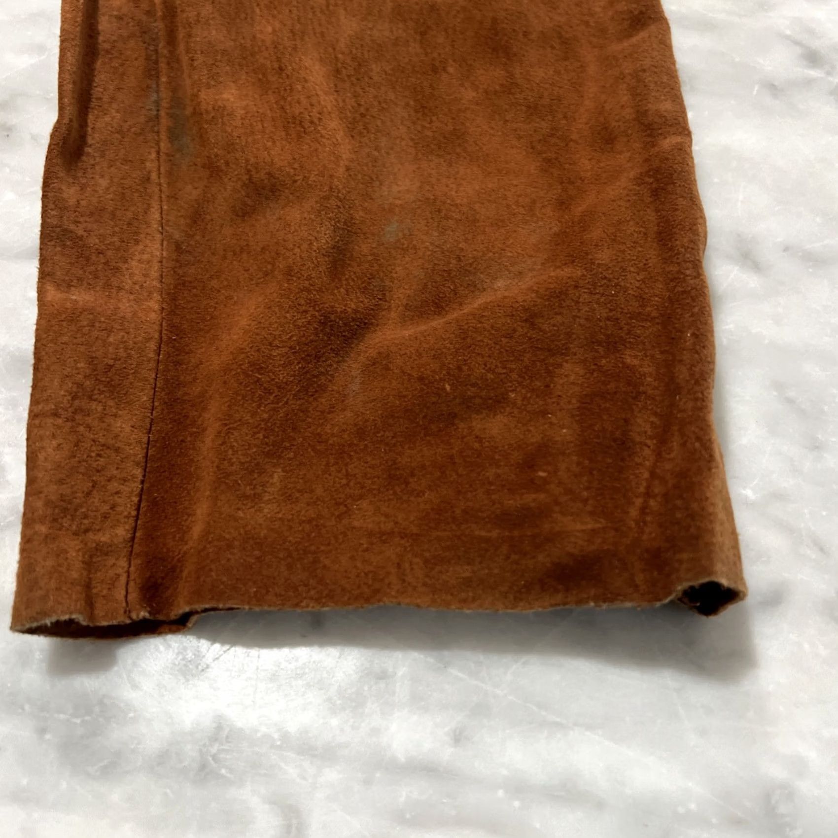 Rusty VINTAGE Lew Magram Leather Pants Women’s 8 Rusty Brown Lined Straight Inseam 30 in High Rise Brown Regular Womens Size 30" / US 8 / IT 44 - 4 Thumbnail