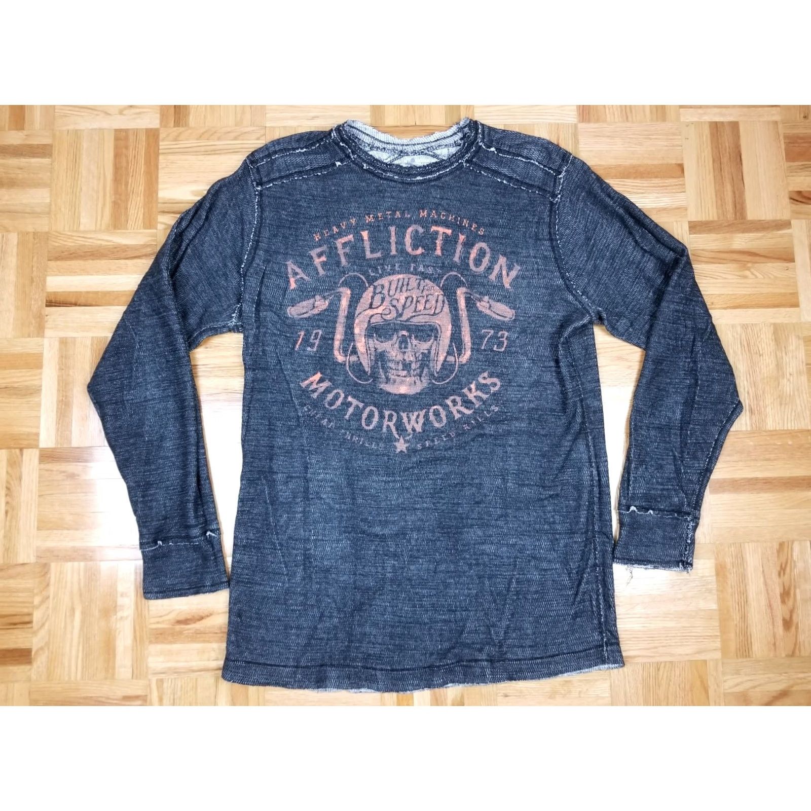 Affliction VINTAGE AFFLICTION MOTORWORKS SHIRT REVERSIBLE THERMAL XL BLACK Men Shirt XL Reversible Thermal Motorworks Affliction Shirt Size US XL / EU 56 / 4 - 7 Thumbnail