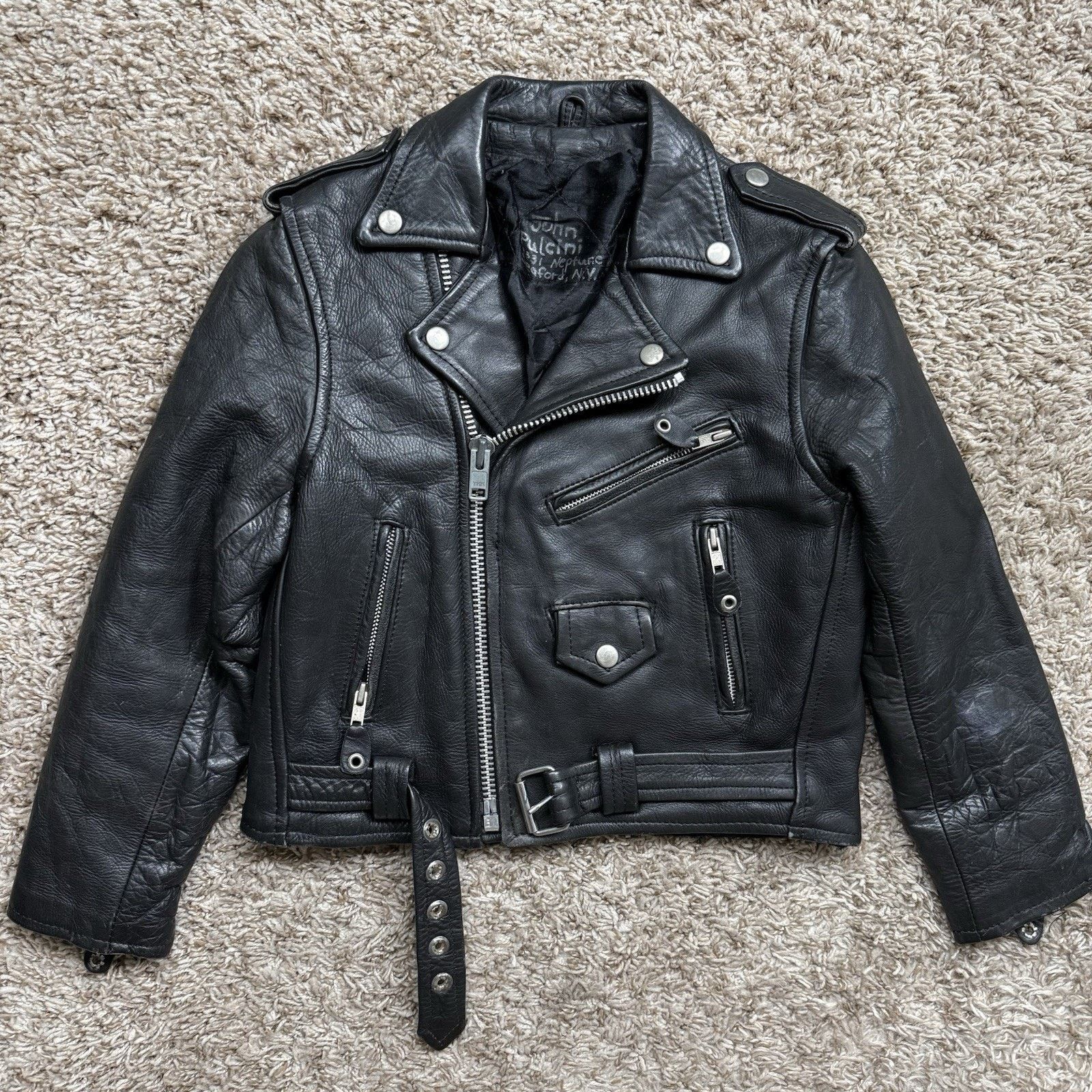 Vintage Vintage 90’s Black Leather Moto Biker Jacket Motorcycle Punk Size XXS / US 00 / IT 34 - 1 Thumbnail