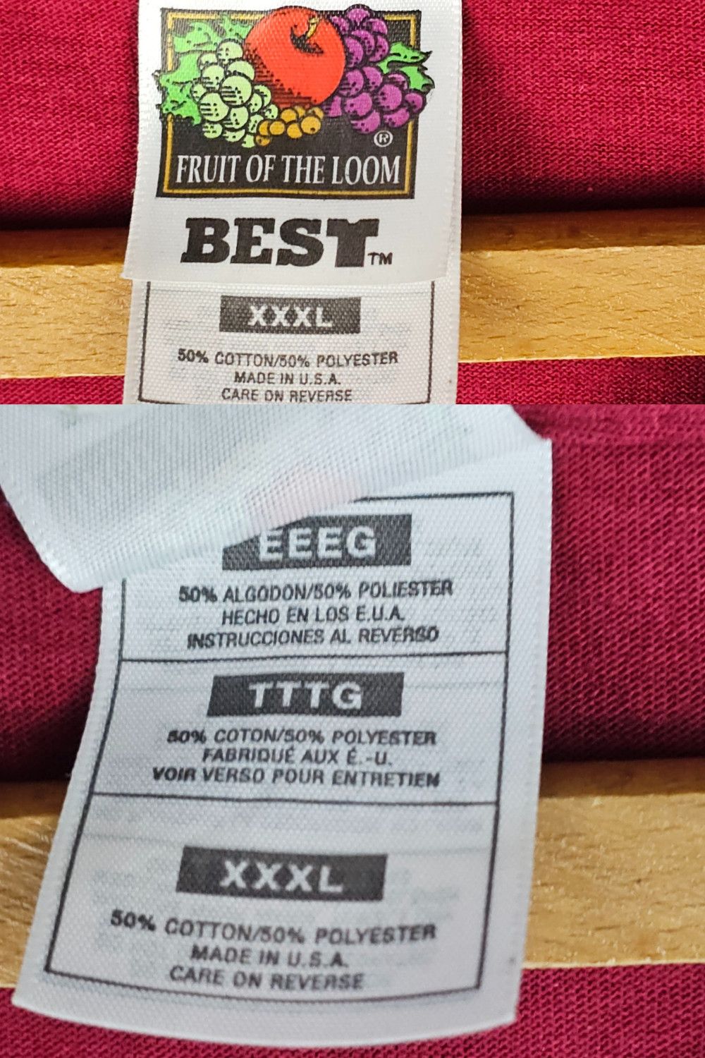 Fruit Of The Loom 1992 FOLT BEST “Raven Believers” Tee - USA 50/50 Size US XXL / EU 58 / 5 - 4 Thumbnail