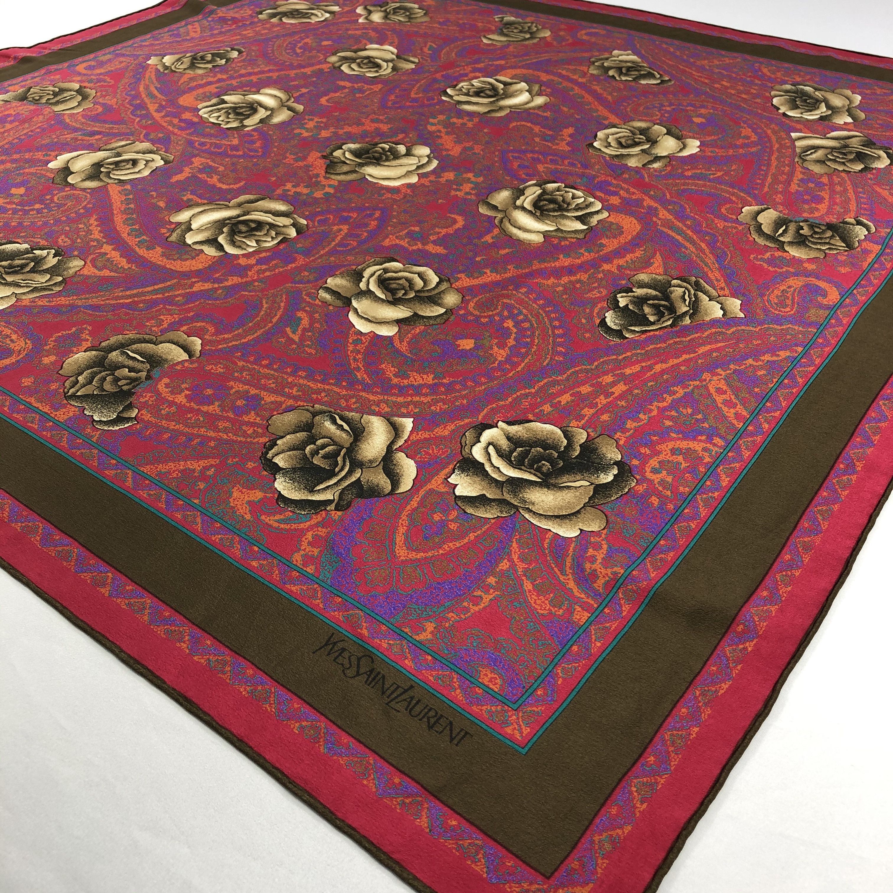 Vintage × Yves Saint Laurent Vintage Yves Saint Laurent Silk Scarf Size ONE SIZE - 3 Thumbnail