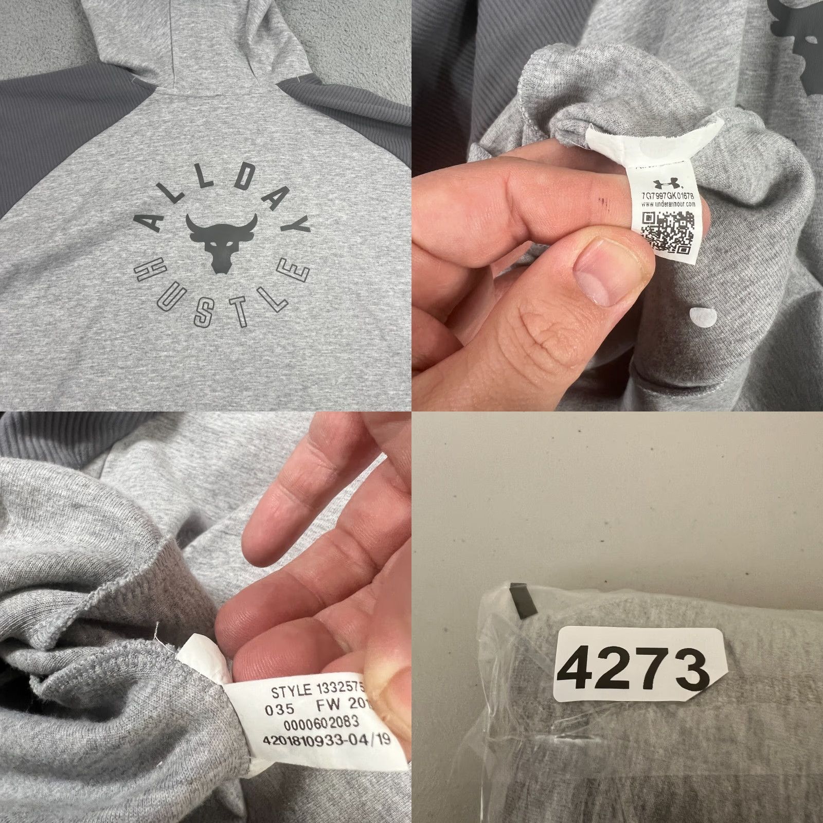 Under Armour Under Armour Hoodie Women S Oversized Project Rock Doubleknit Gray Logo Hooded Pullover Womens Size S / US 4 / IT 40 - 8 Thumbnail