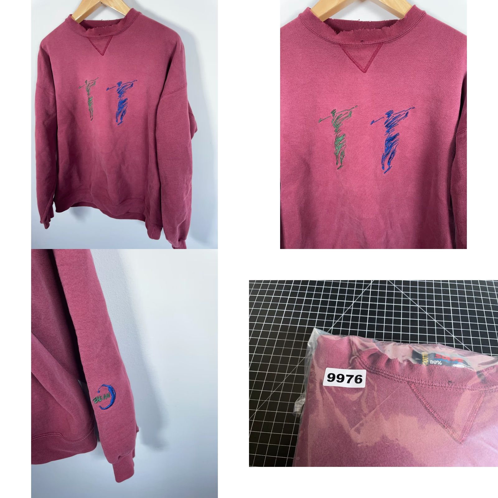Soffe VINTAGE Soffe Sweatshirt Golf Distressed 2XL Dark Red Heavyweight Crewneck Men/Adult Regular 90s Embroidered Graphic Print Size US XXL / EU 58 / 5 - 9 Thumbnail