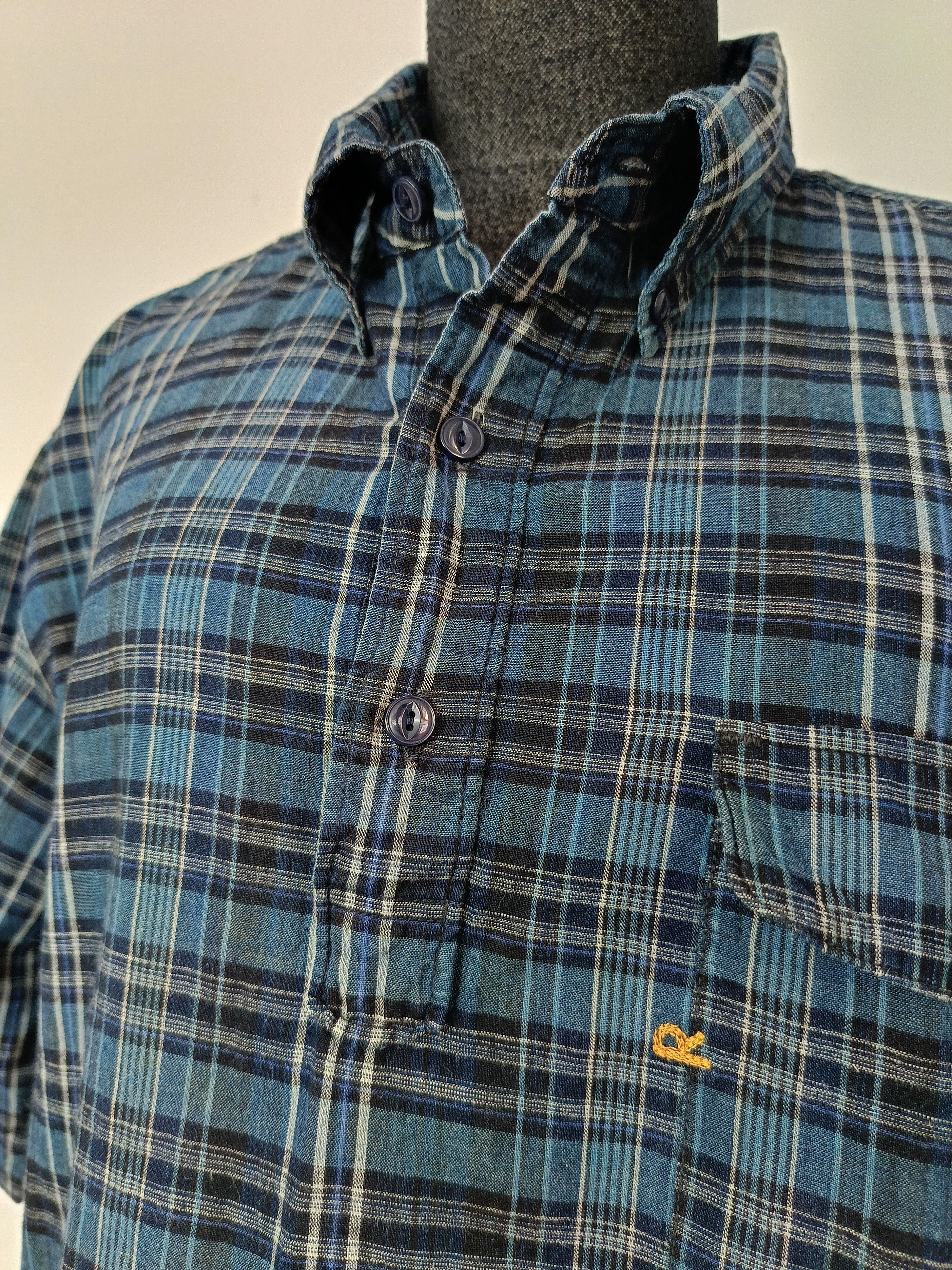 45rpm 45RPM studio by R 3 Japan blue plaid indigo pullover shirt Size US L / EU 52-54 / 3 - 10 Thumbnail