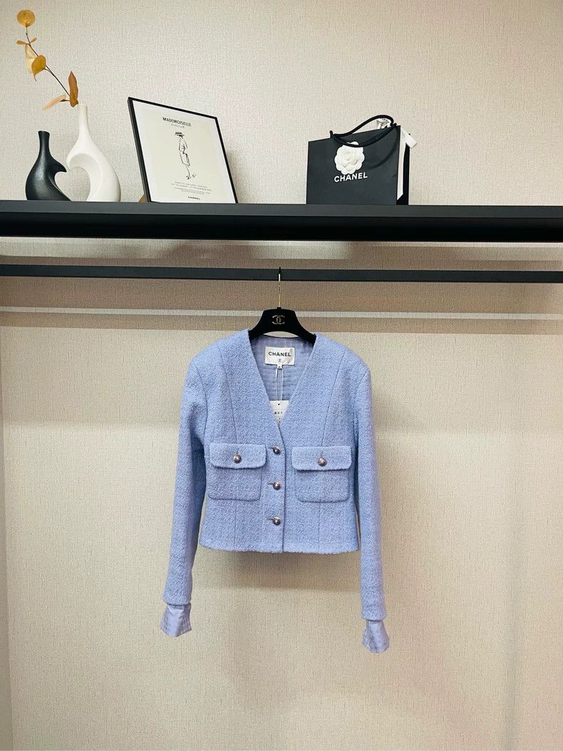 Chanel Chanel Purple Double Pocket V-Neck Jacket- DMC Size US M / EU 48-50 / 2 - 1 Thumbnail
