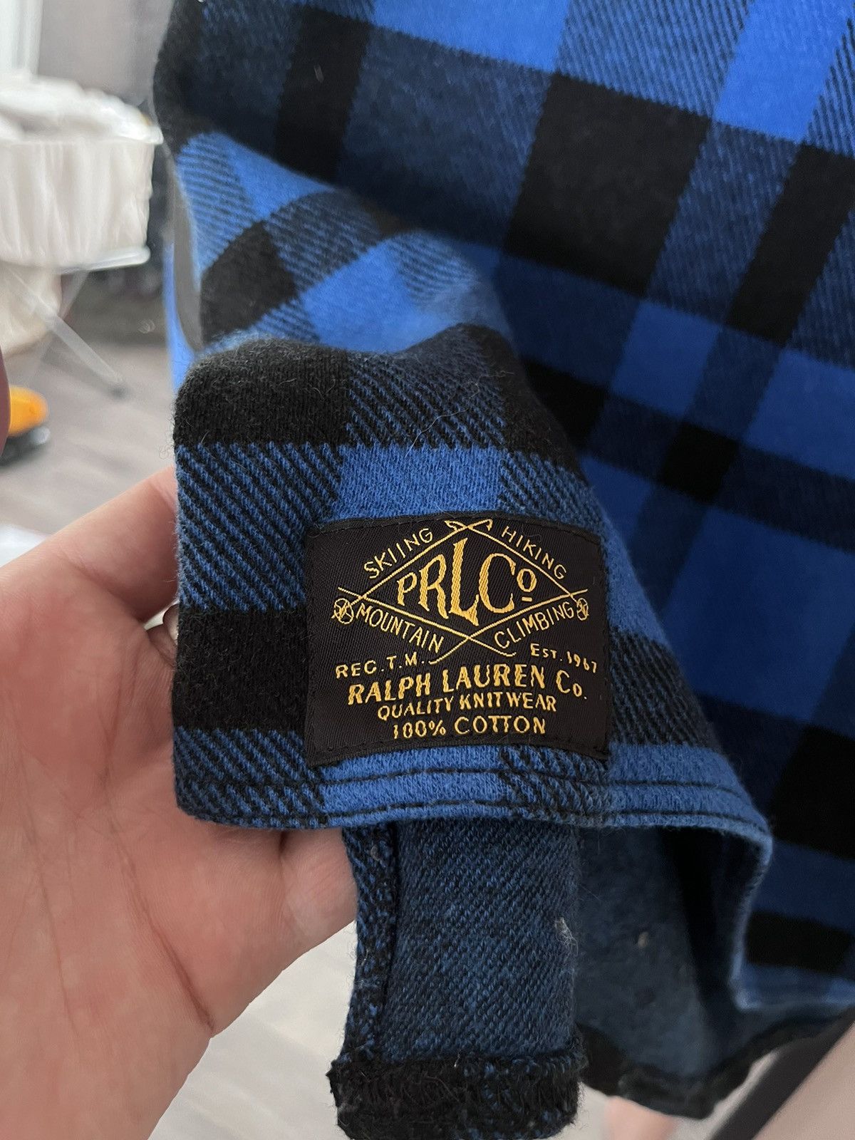 Polo Ralph Lauren Vintage Polo Ralph Lauren Plaid Flannel Hoodie Blue Wool Size US M / EU 48-50 / 2 - 7 Thumbnail
