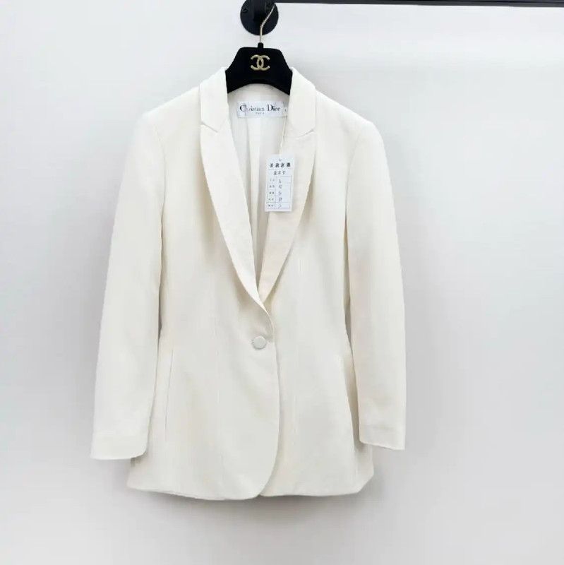 Dior Dior White Silk Women's Trench Coat 0089 Size S / US 4 / IT 40 - 1 Thumbnail
