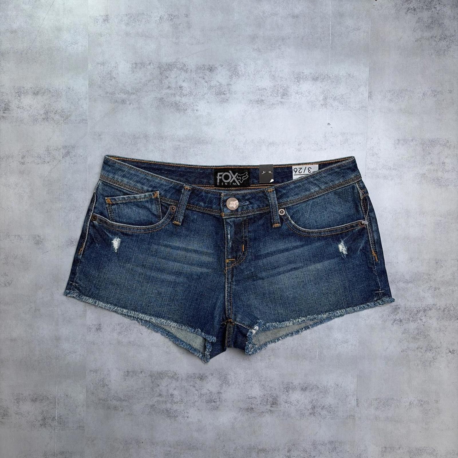 Fox Racing Y2K Fox Racing Grunge Mini Denim Shorts Size 29" - 4 Thumbnail