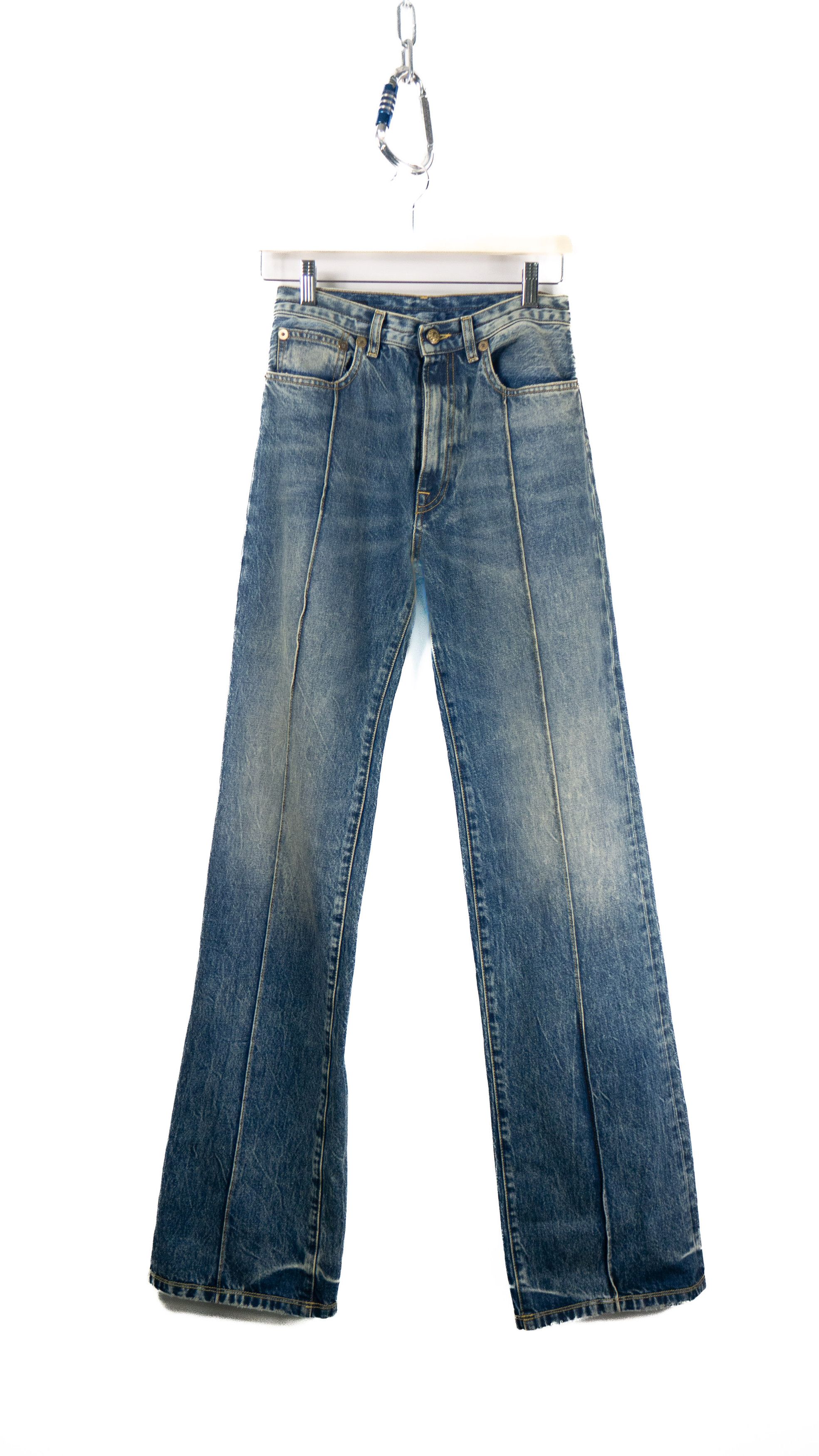 image of Ports 1961 Geometric Logo Western Washed Jeans in Blue, Women's (Size 26)
