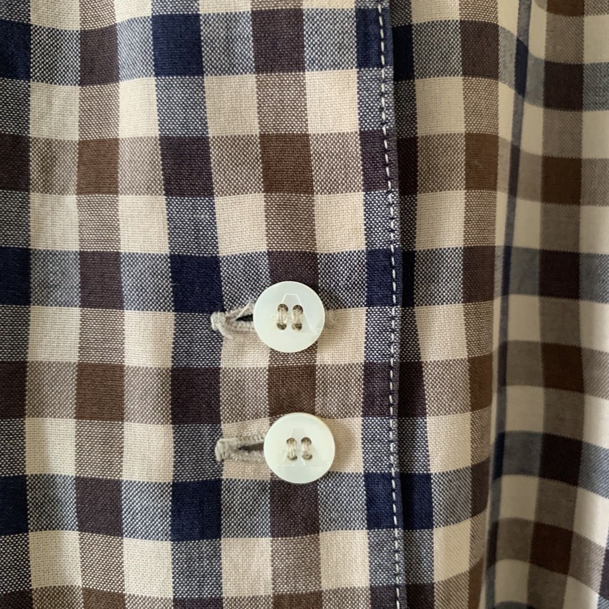 Aquascutum × Designer × Vintage Vintage 90s Aquasport Aquascutum Monogram Plaid Shirts Size L / US 10 / IT 46 - 5 Thumbnail