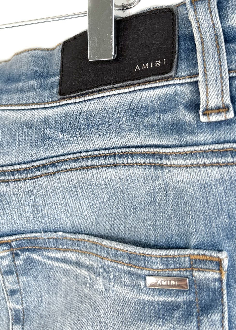 Amiri Washed Blue Green Camo MX1 Jeans