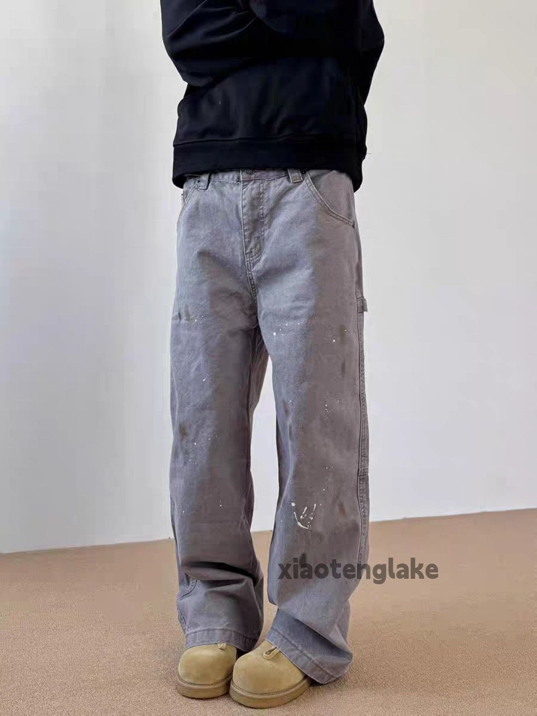 Jean × Vintage washed faded loose baggy carpenter cargo paint jeans Size US 30 / EU 46 - 3 Thumbnail