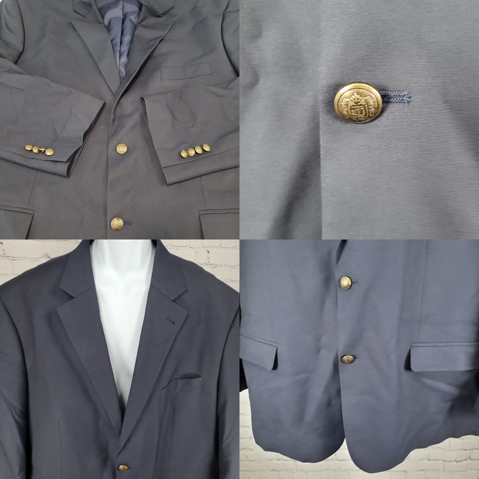 Vintage GS Perfect Fit Navy Stretch 2 Button Notch Blazer Sport Coat 50R Men Jacket Blazer Size 50R - 8 Thumbnail
