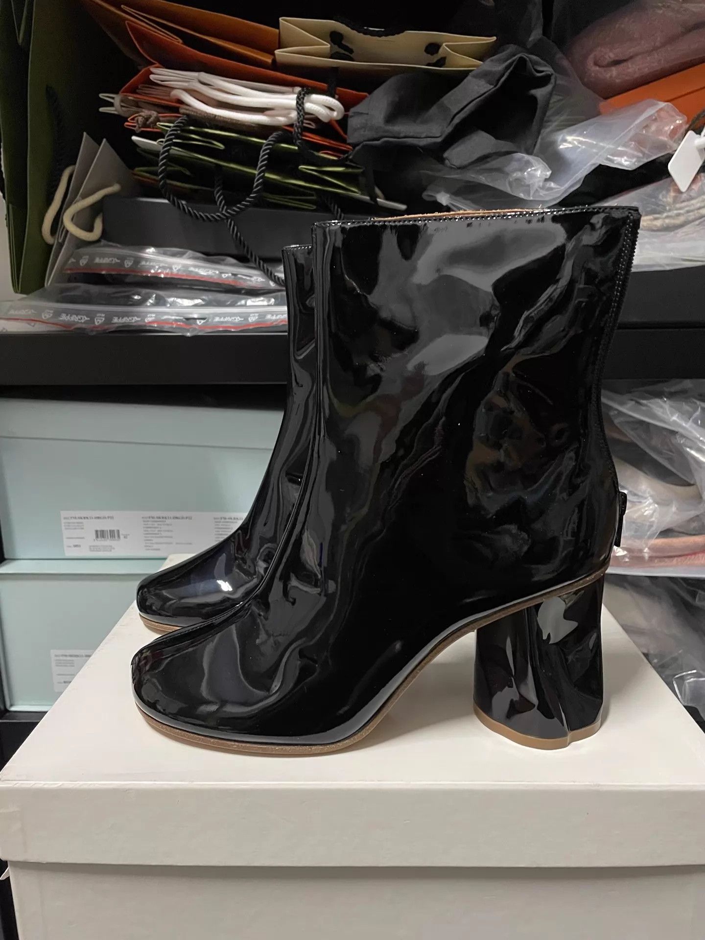 Maison Margiela Maison Margiela Patent Ankle Boot 38 Uneven Impact Heel Size US 7.5 / IT 37.5 - 1 Thumbnail