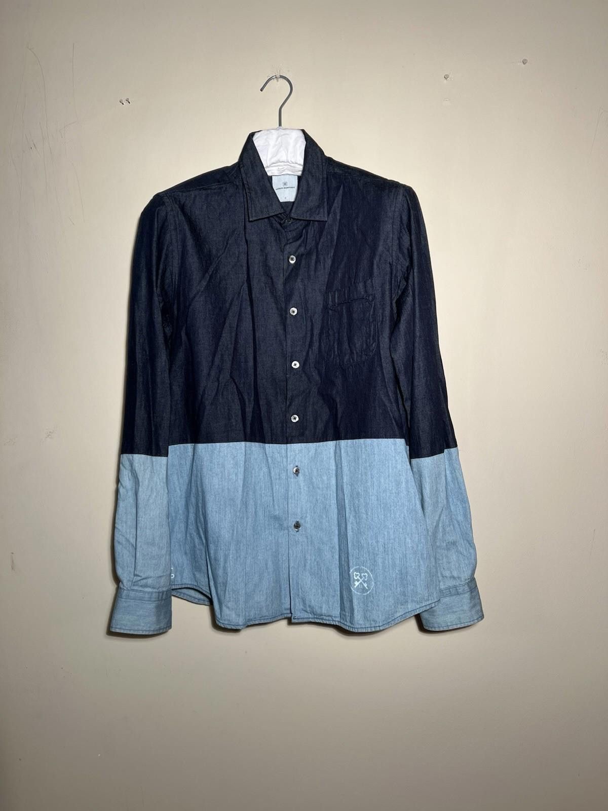 uniform experiment Pre-Owned Uniform Experiment Denim 2 Tone Shirt Size Large Size US L / EU 52-54 / 3 - 2 Thumbnail