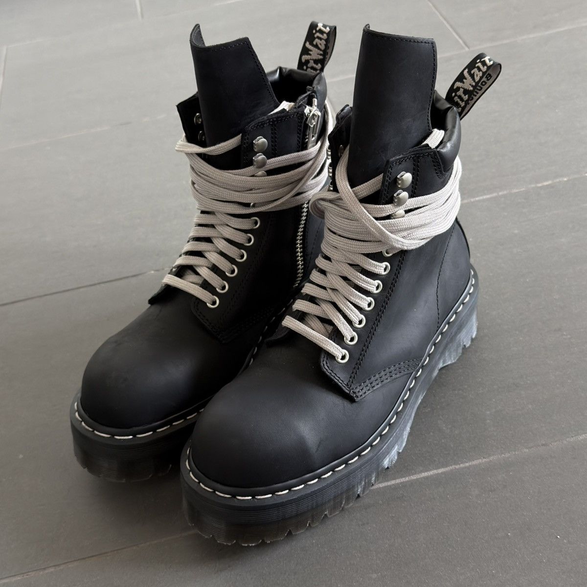 Dr. Martens × Rick Owens Rick Owens x Dr. Martens Quad Sole Steel Toe Platform Boots Size US 9 / EU 42 - 3 Thumbnail