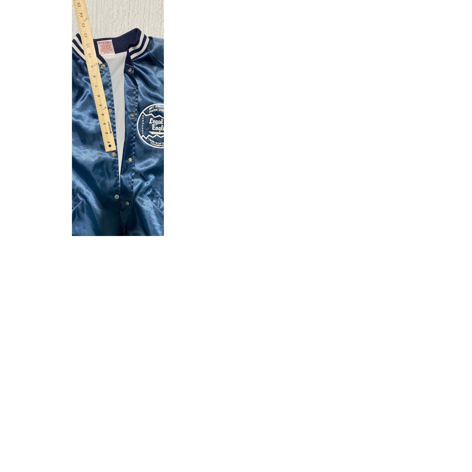 Vintage VINTAGE Cardinal Jacket Main Selling Point: Satin Bomber Navy Blue USA 1996 Softball Baseball Mt Prospect Park District Mens L Size US L / EU 52-54 / 3 - 9 Thumbnail