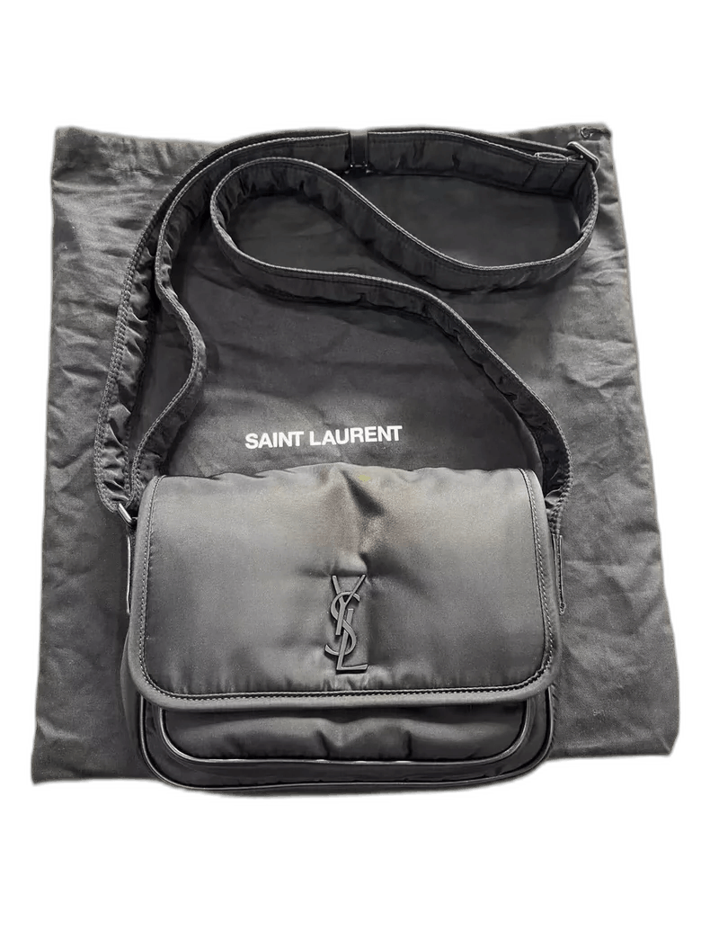 YVES Saint Laurent YSL Nylon Messenger Bag In Black-Yf, Men's