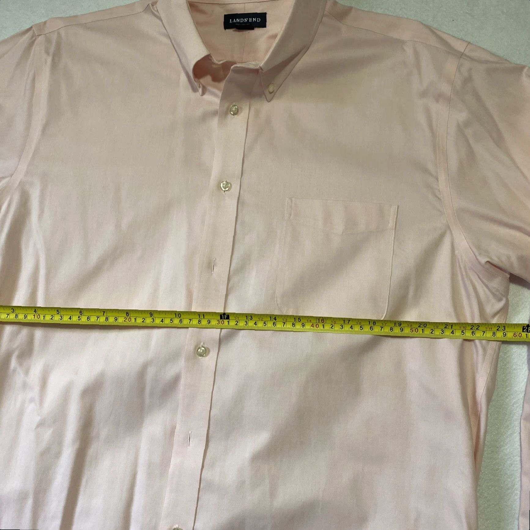 Lands' End Lands' End Button Shirt Men 16X36 Long Sleeve Pink Solid Dress Shirt Non-Iron Pockets Big & Tall Men’s Shirt Size US L / EU 52-54 / 3 - 5 Thumbnail
