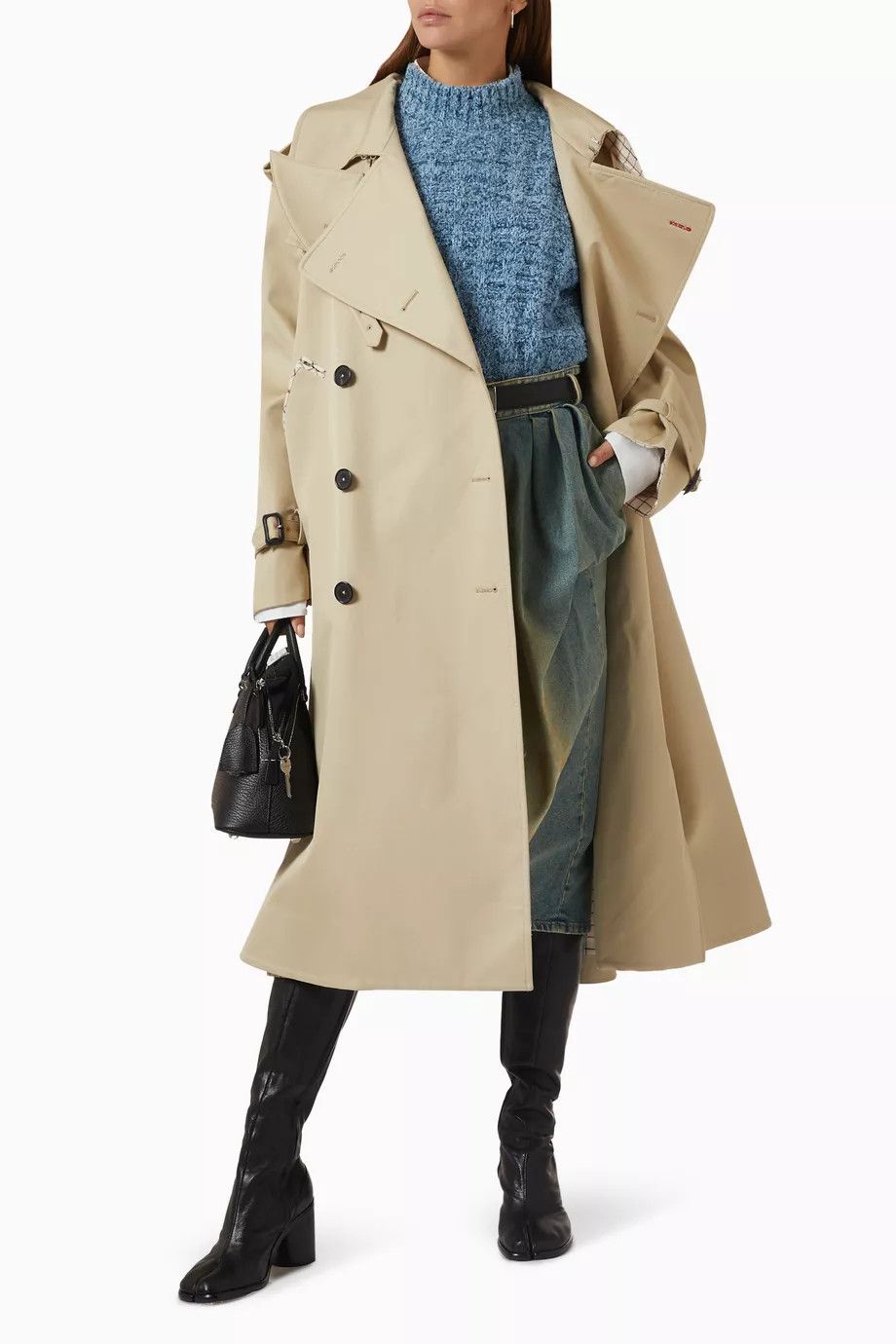 Maison Margiela o1y0625 Trench Coat in Beige Size S / US 4 / IT 40 - 2 Thumbnail