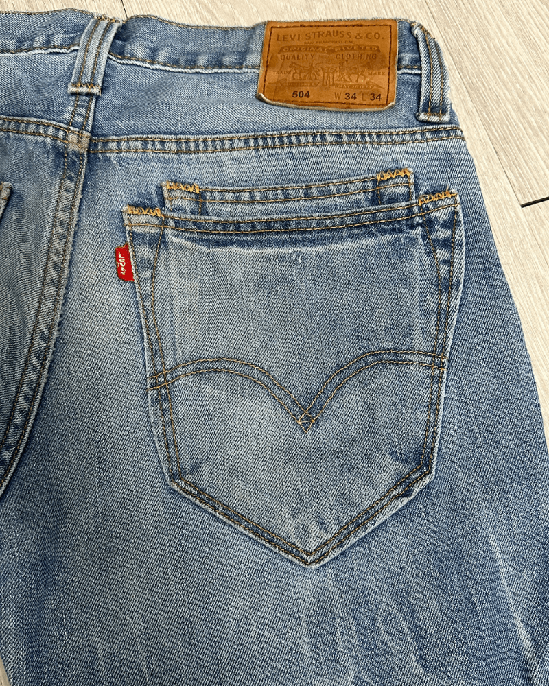 Levi's Vintage Levi's 504 Men's Blue Denim Jeans - Size 33x27 Size US 33 - 4 Thumbnail