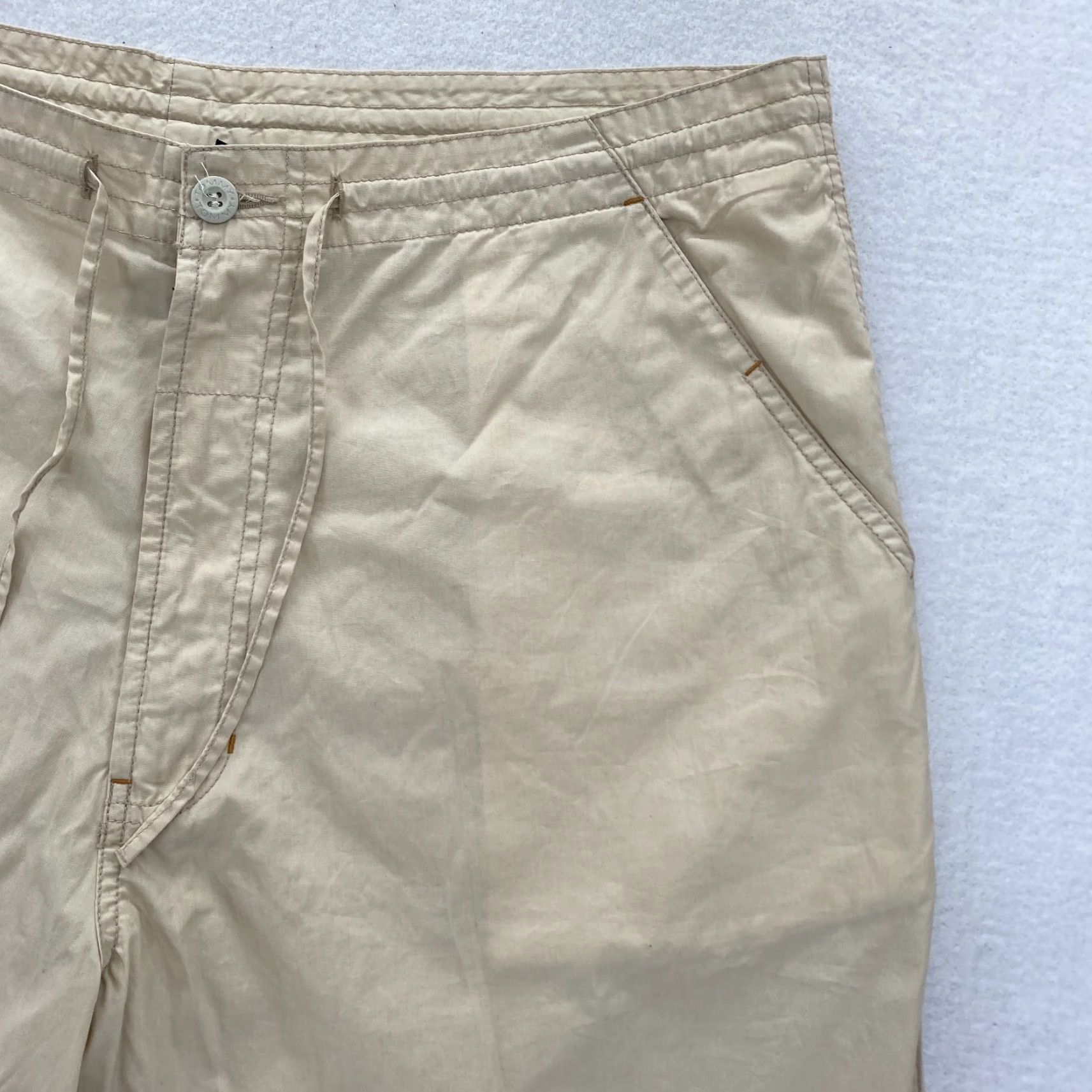 Tommy Hilfiger VINTAGE Tommy Jeans Shorts Mens XL Beige Khaki Flat Front Chino Y2K 2000 NWT Size US 36 / EU 52 - 3 Thumbnail