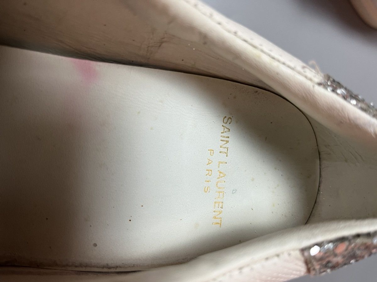 Saint Laurent Paris Saint Laurent Paris white leather glitter andy Size US 7 / EU 40 - 6 Thumbnail