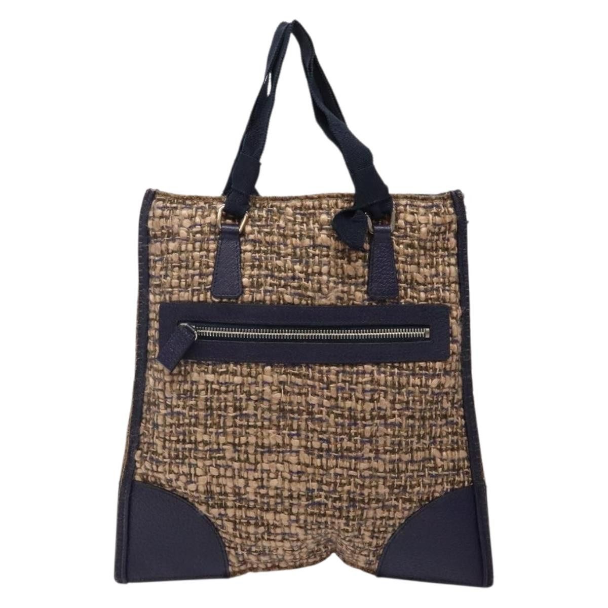 Prada PRADA Hand Bag Tweed Beige Silver Size ONE SIZE - 3 Thumbnail