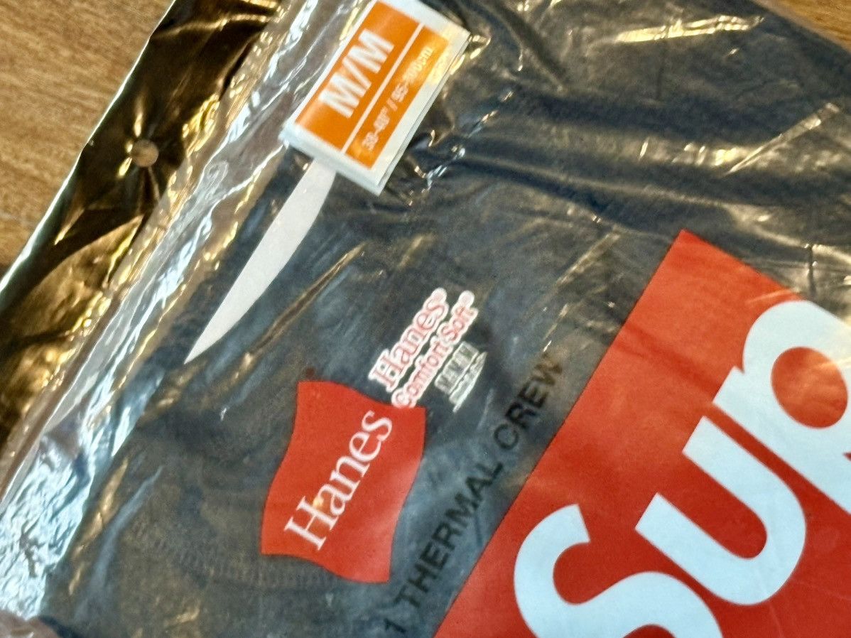 Hanes × Supreme Supreme Hanes Thermal Crewneck Black Brand New Size Medium Size US M / EU 48-50 / 2 - 4 Thumbnail