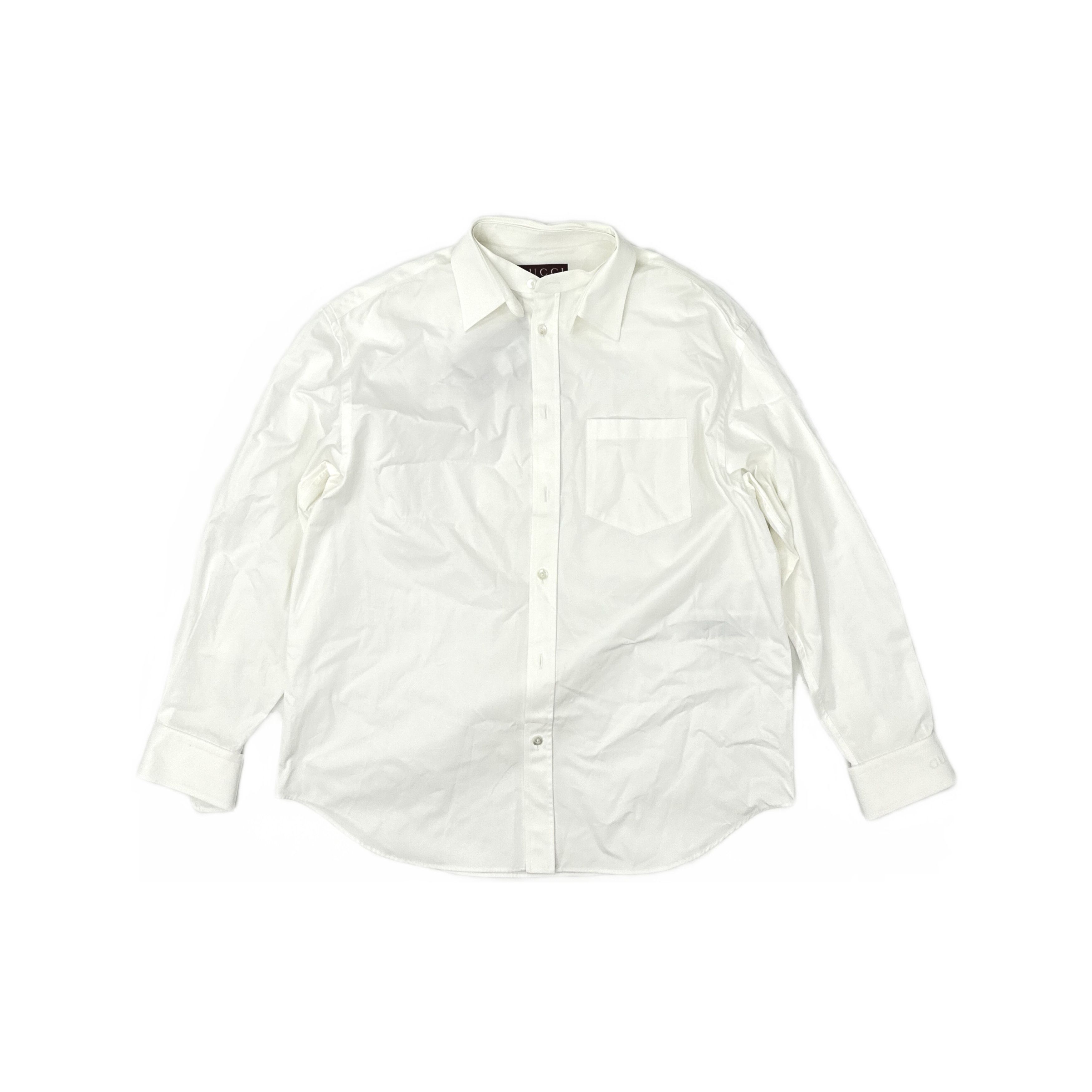 Gucci Gucci White Cotton Button Up Shirt Size 48 Size US M / EU 48-50 / 2 - 1 Thumbnail