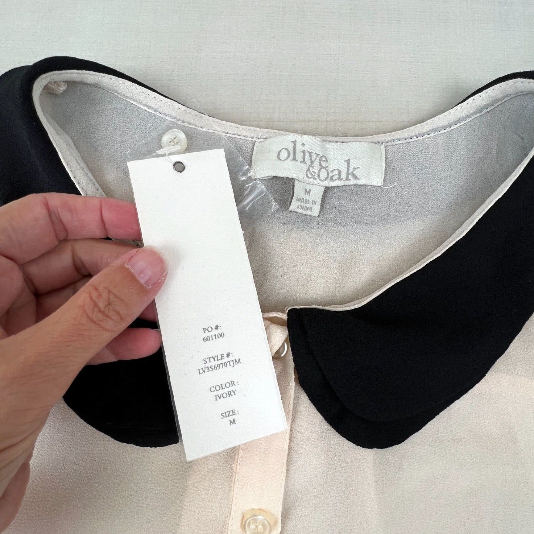 Olive Olive & Oak Blouse Pale Pink Sleeveless Collared Top Womens Medium Lightweight Chiffon Size M / US 6-8 / IT 42-44 - 3 Thumbnail