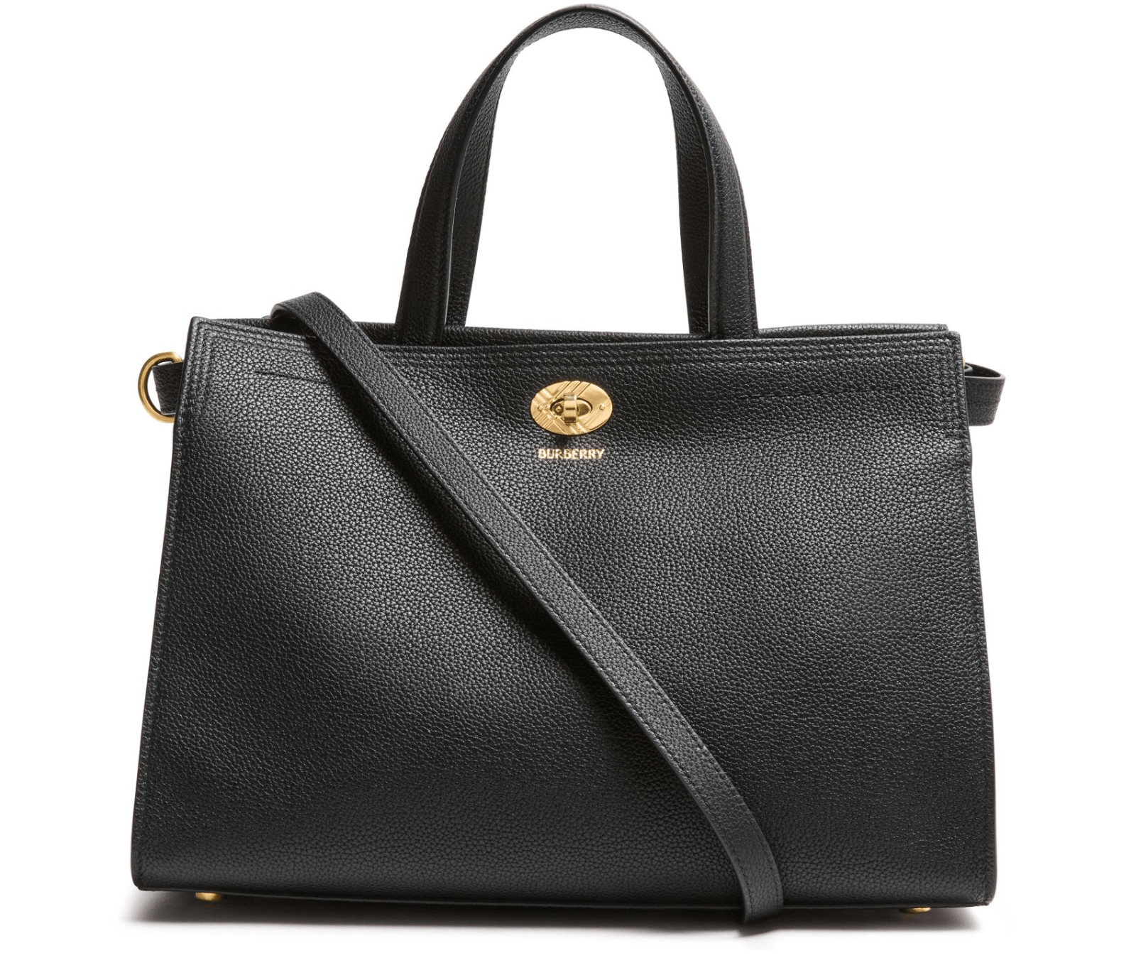 BURBERRY Cotswolds Small Black Leather Tote Bag New