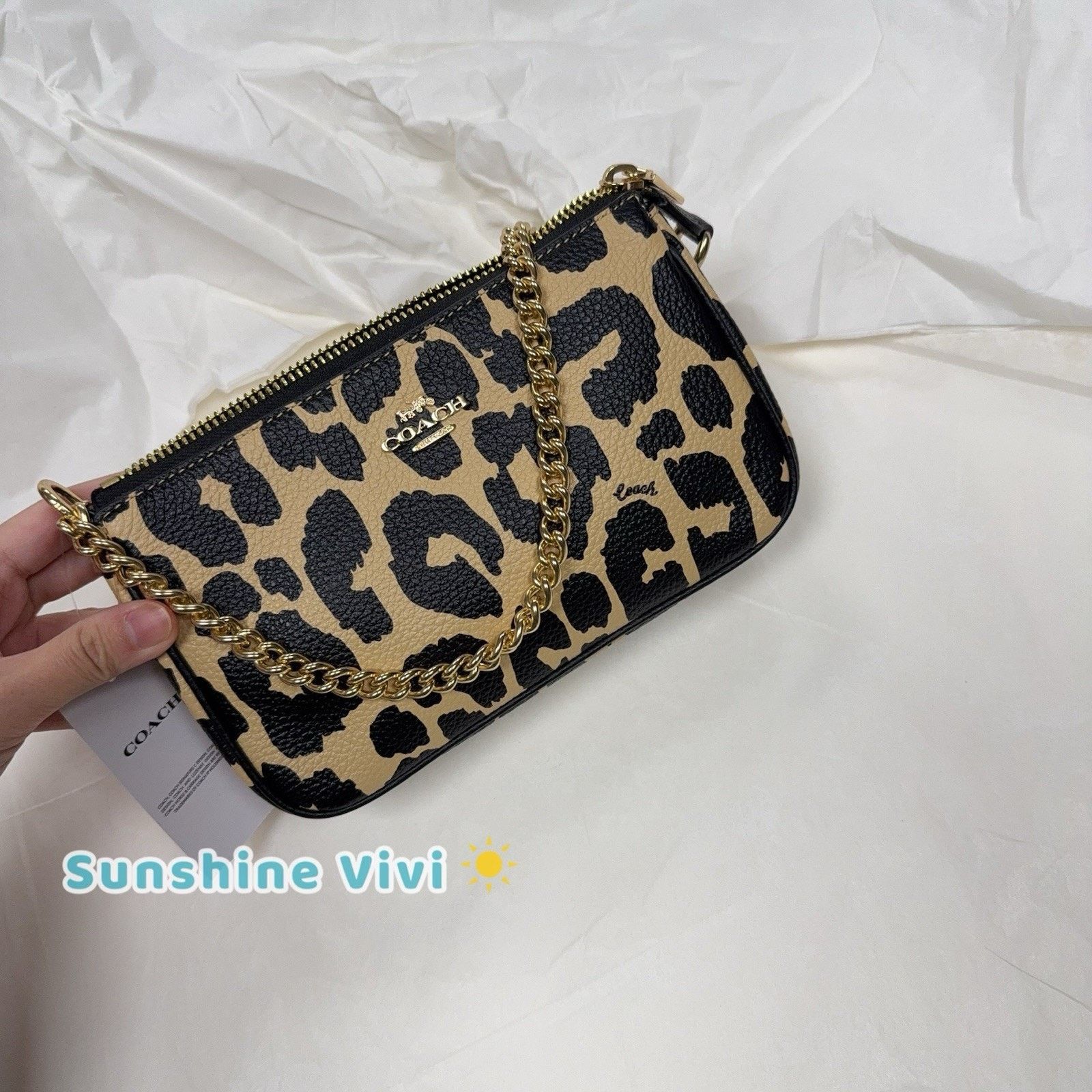 Coach NWT Coach Nolita 19 Shoulder Bag Leopard CBM66 Gold/Leopard Size ONE SIZE - 7 Thumbnail