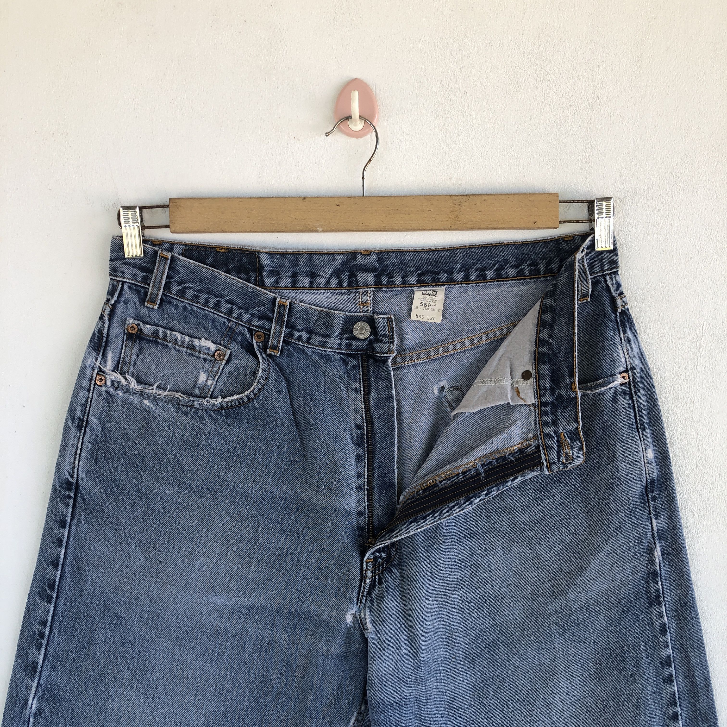 Levi's Vintage Distressed Levis Baggy Jeans Faded Levi's 569 Denim Size US 34 / EU 50 - 5 Thumbnail