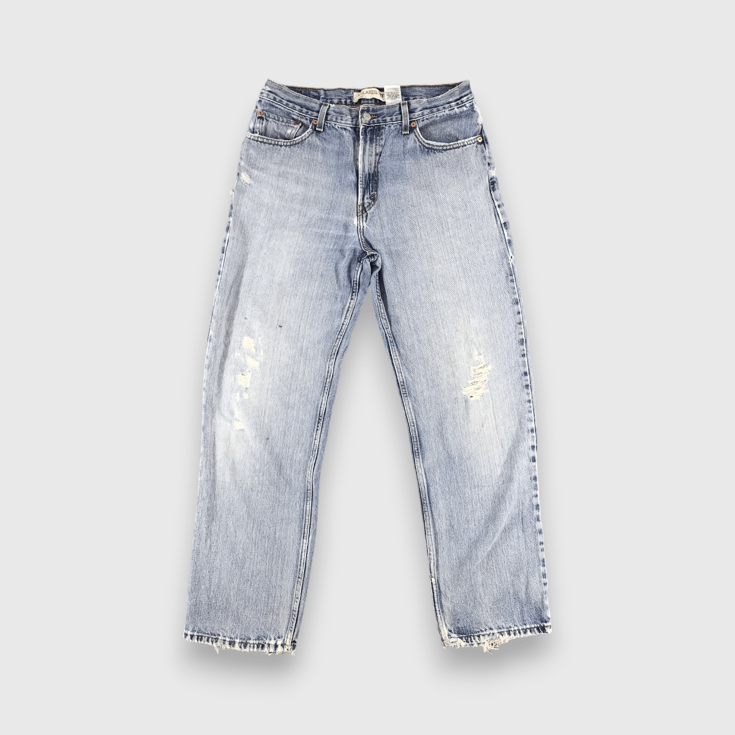 Levi's Distressed Vintage Levis 550 Jeans Light Wash Denim-J1046 Size US 33 - 1 Thumbnail