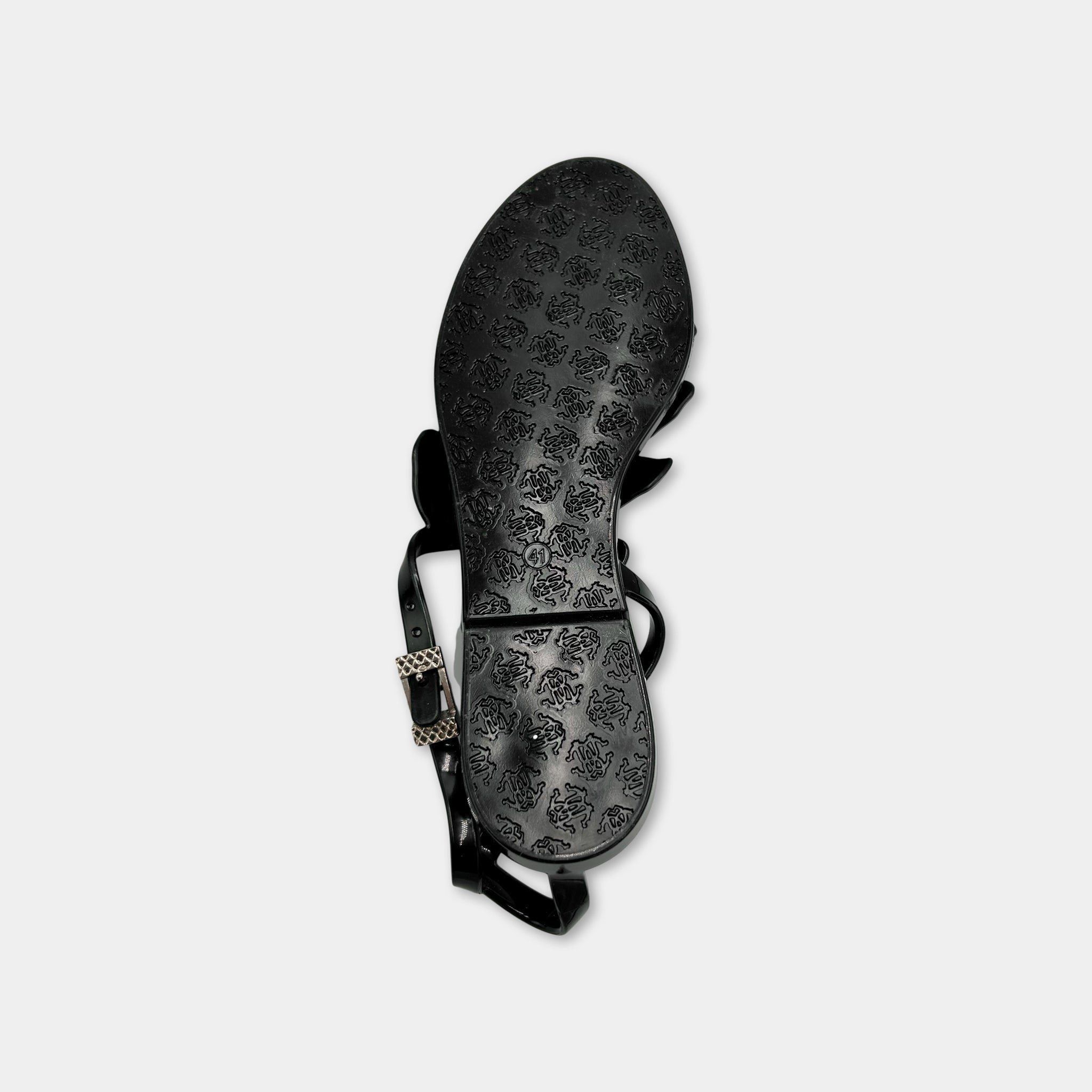 Just Cavalli Just Cavalli Black Crocodile Texture Sandals Size US 11 / IT 41 - 5 Thumbnail