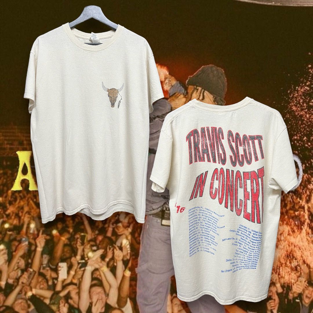 Rap Tees × Travis Scott Rare Long horn Rodeo Tour Live in Concert  