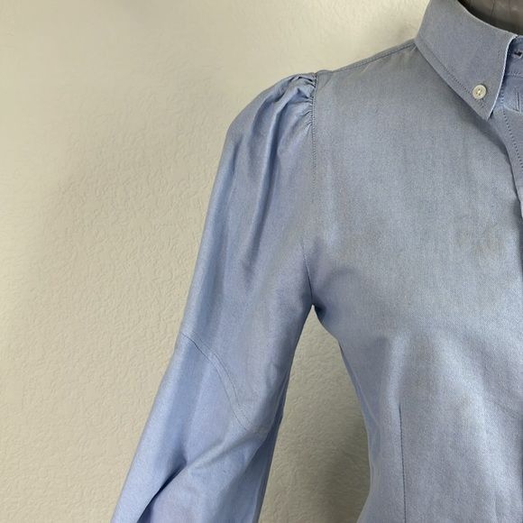 Marc Jacobs Marc Jacobs Bishop Embroidered Oxford Shirt Blue Long Sleeve Size S / US 4 / IT 40 - 7 Thumbnail