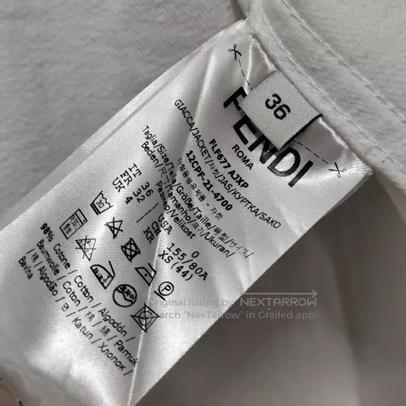 Fendi Fendi White Logo Belt Denim Jacket Size 4XL / US 24-26 - 4 Thumbnail