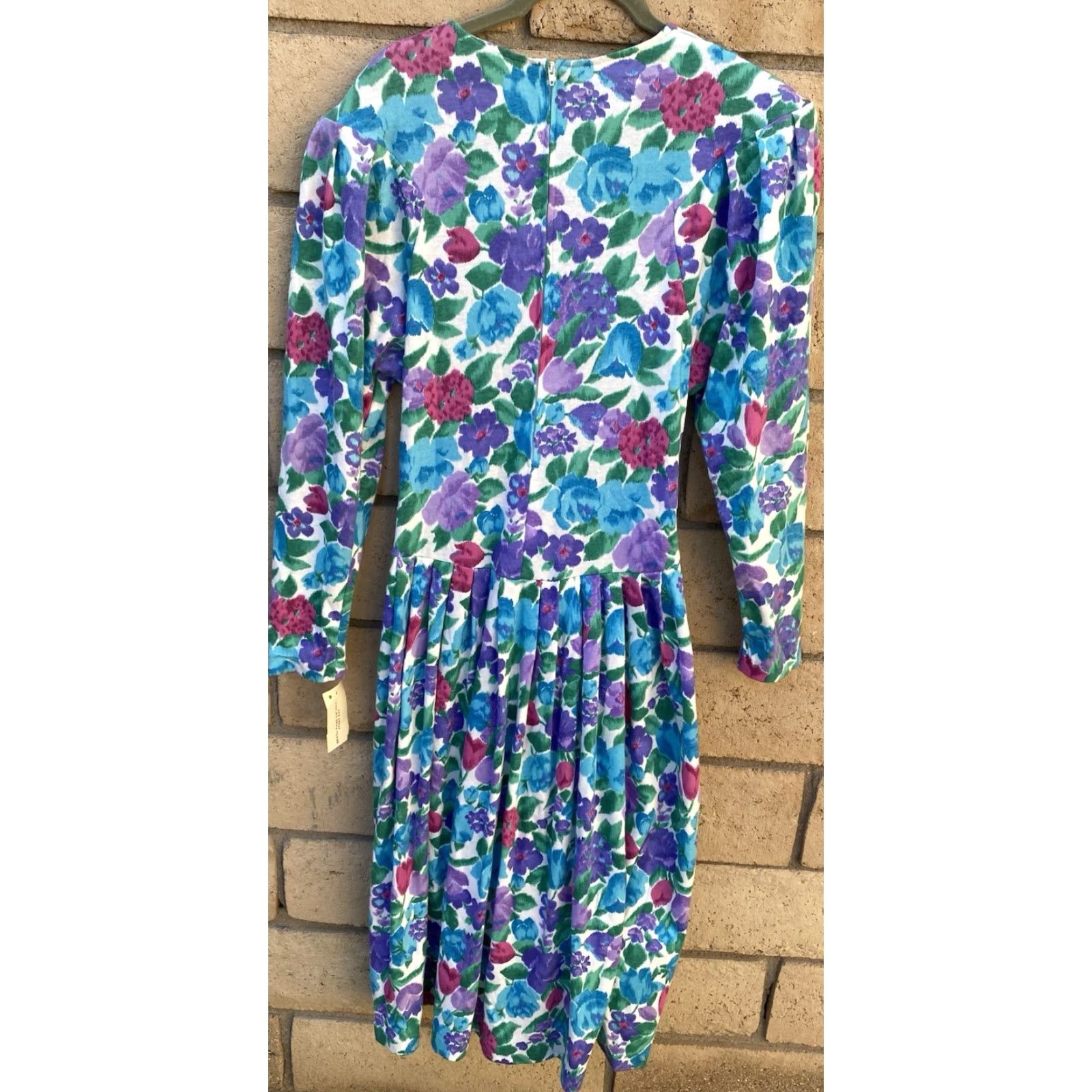 Vintage VINTAGE Expo Dress Long Sleeve Original Tag Floral Size 10 80s 90s Size L / US 10 / IT 46 - 6 Thumbnail