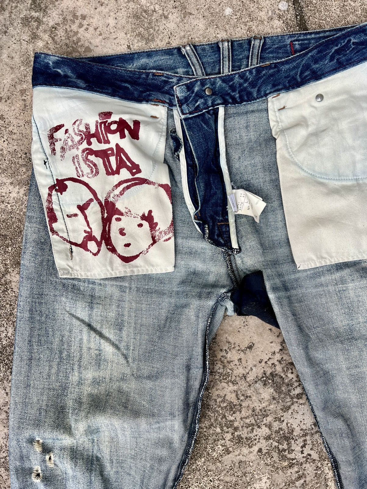Marithe + Francois Girbaud Vintage MFG Distressed Low Rise Flared Jeans Size US 36 / EU 52 - 17 Thumbnail