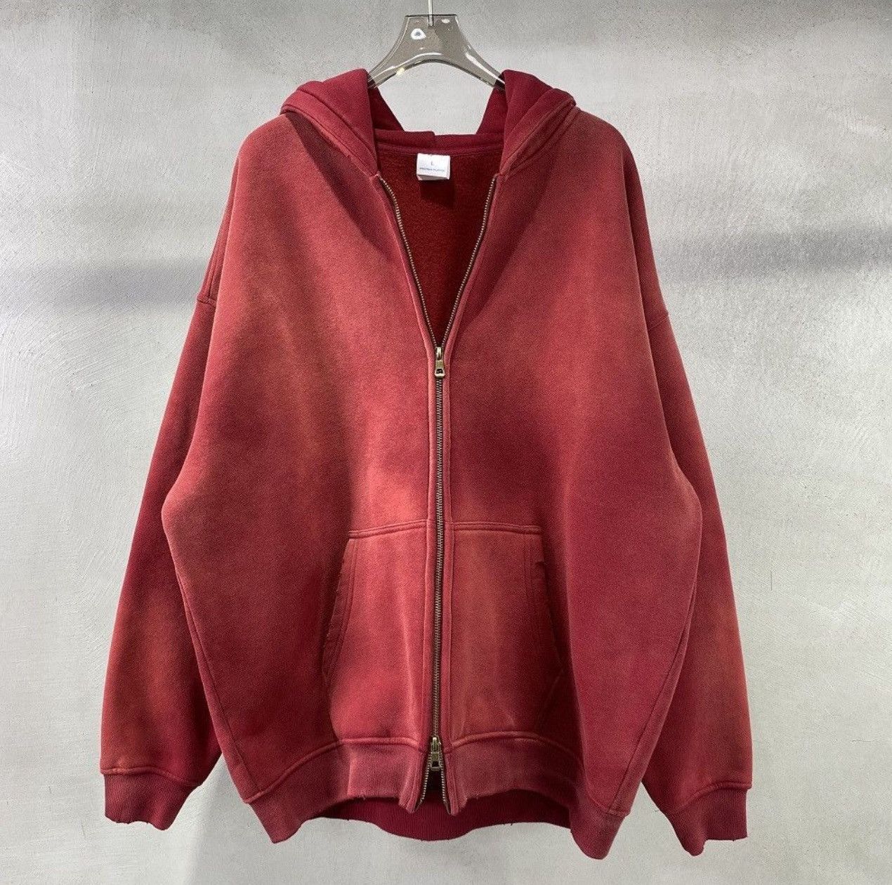 Japanese Brand × Vintage ♥️ Acid washed faded Zippered Oversized Hoodie Size US L / EU 52-54 / 3 - 1 Thumbnail