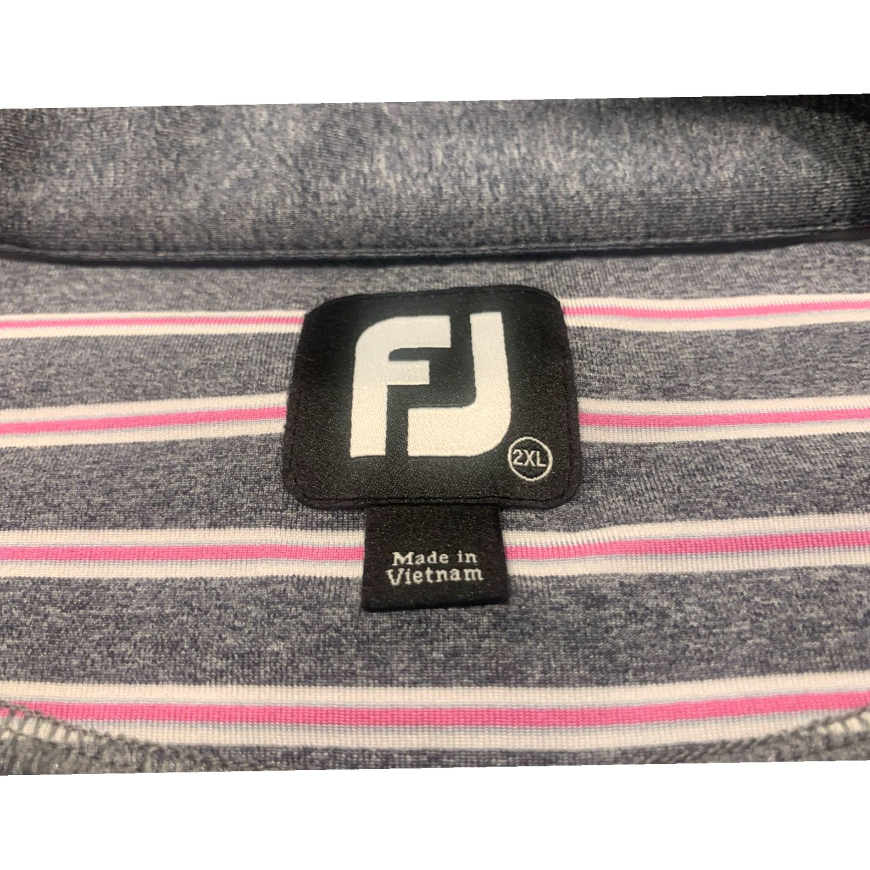 Footjoy FootJoy Mens Golf Polo Shirt Gray Striped 2XL Moisture Wicking Mens Size US XXL / EU 58 / 5 - 6 Thumbnail
