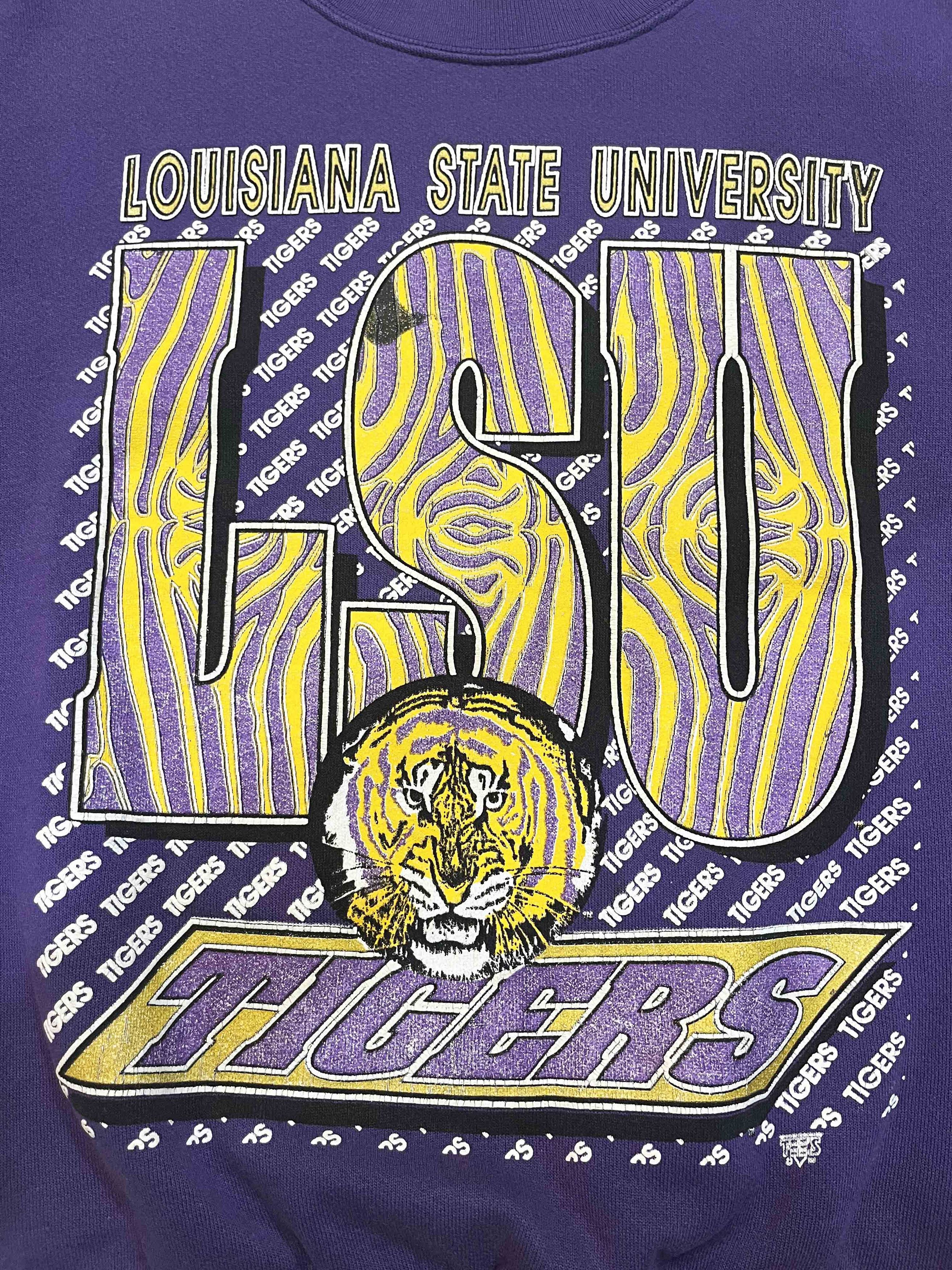 NCAA × Tultex × Vintage Vintage Tultex LSU Tiger Louisiana State Crewneck Sweatshirt Size US M / EU 48-50 / 2 - 2 Thumbnail