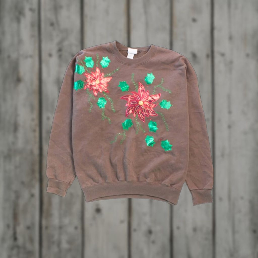 Vintage VINTAGE Brown Ugly Christmas Sweatshirt 55798 Sweatshirt Adult X-Large Christmas Winter Ragstock USA 1990s Womens Mens Size XL / US 12-14 / IT 48-50 - 1 Thumbnail