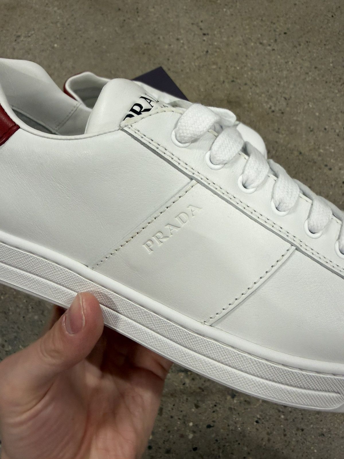 Prada Prada White Leather Sneaker NEW 1000$ Size US 8 / EU 41 - 2 Thumbnail