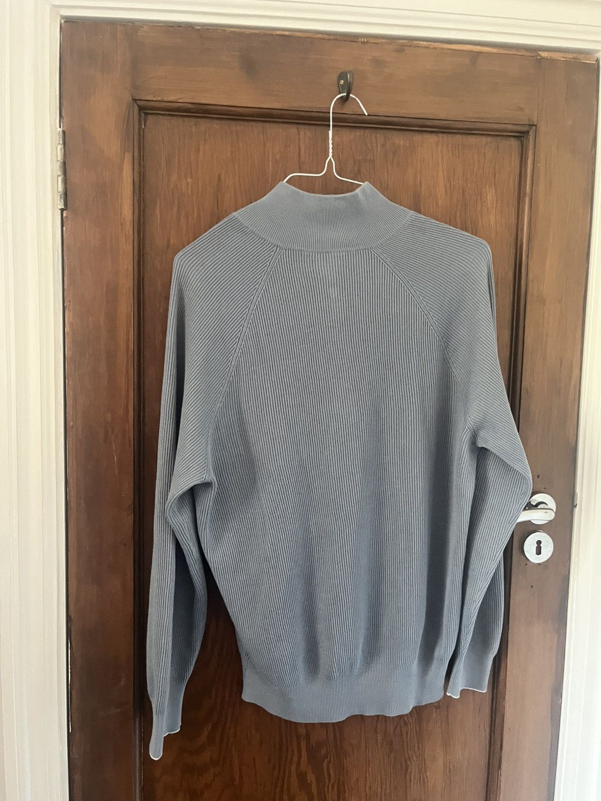Brunello Cucinelli Brunello cucinelli light blue ribbed quarter zip size 50 Size US M / EU 48-50 / 2 - 5 Thumbnail