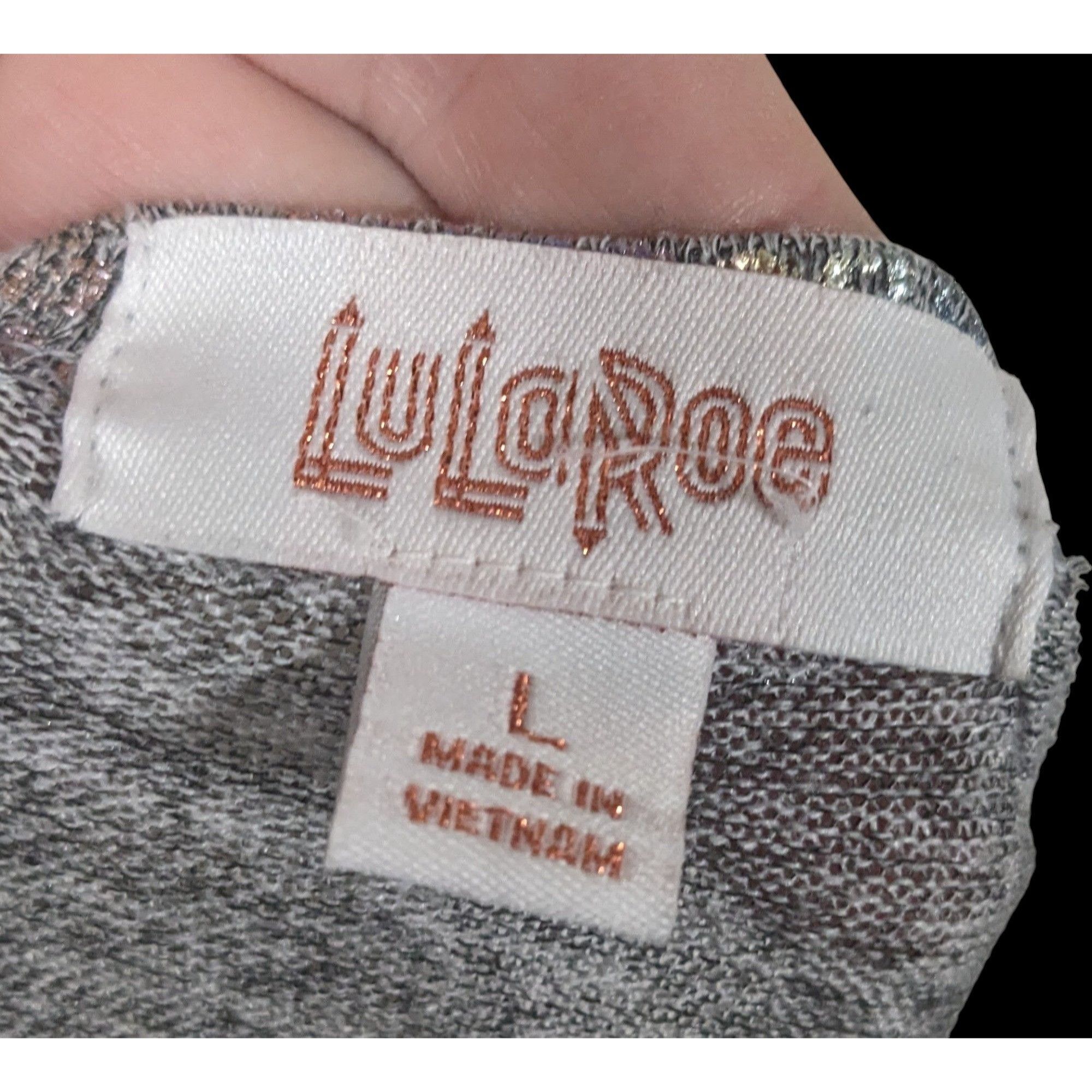 Other Trendy Rainbow Shimmer LulaRoe Sarah Sequins Grey Cardigan Size L / US 10 / IT 46 - 5 Thumbnail