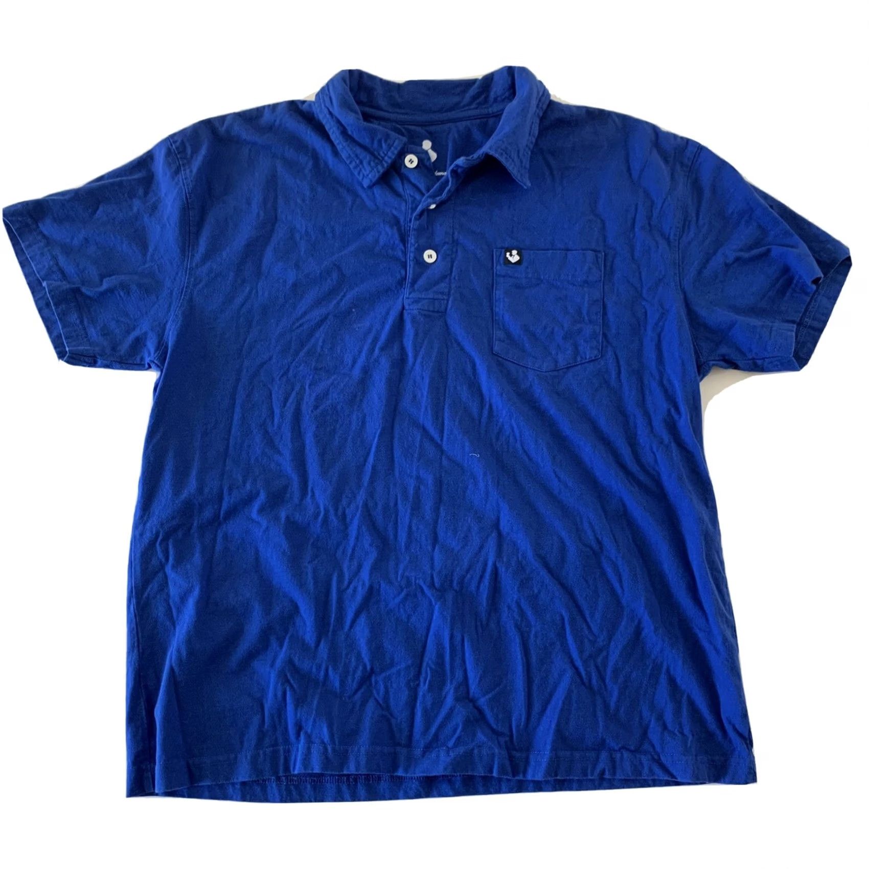 Vintage Polo Shirt Mens L Blue Rowdy Gentleman Men Short Sleeve Cotton Pocket Size Size US L / EU 52-54 / 3 - 2 Thumbnail