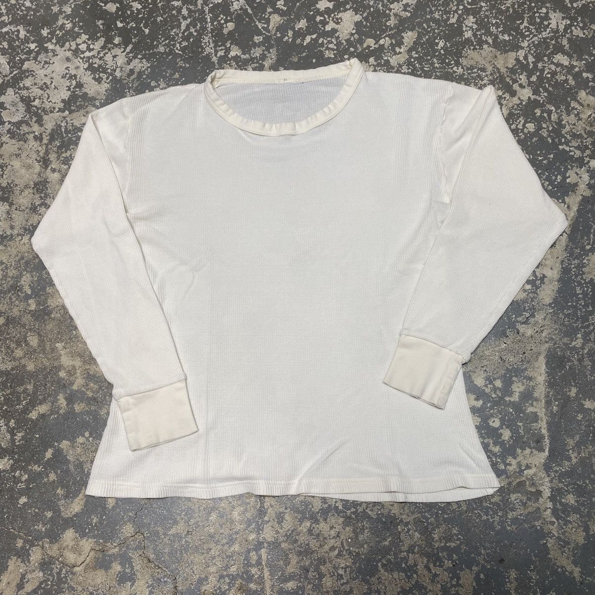 Hanes × Vintage Vintage White Long John Thermal Waffle Long Sleeve 90s Size US XL / EU 56 / 4 - 6 Thumbnail